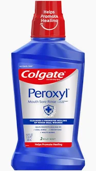 Colgate Peroxyl mouth sore rinse, a peroxide-based rinse